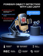 CHGeek Wireless Car Charger, 15W Fast Charging Auto Clamping Car Charger Phone Mount Phone Holder fit for iPhone 15 14 13 12 11 Pro Max Xs, Samsung Galaxy S25 Ultra S24 S23 S22, S21, S20, Golden