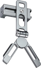 LEOFOTO PS-2 Phone Holder, Cell Phone Stand, Adjustable Angle, Compact and Portable, 1/4" Screw Thread, Arca Compatible (Silver)