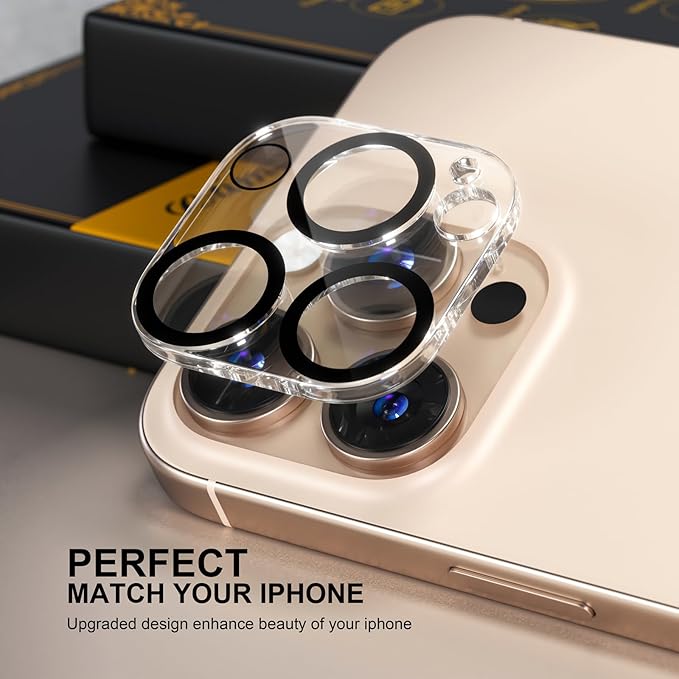 beuxece for 6 Pack iPhone 16 Pro/iPhone 16 Pro Max Camera Lens Protector [Drop Protection] [Case Friendly] [Easy Installation] 9H Tempered Glass Camera Screen Protector Cover Accessories, Clear