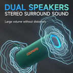 Portable Bluetooth Speaker, Wireless Bluetooth Speaker with Clear Loud Stereo Sound, IPX5 Waterproof Speakers with RGB Lights, BT5.3, Long Playtime, TWS Pairing for Home Outdoor Party Beach Travel