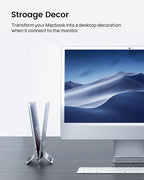 SODI Vertical Laptop Stand for Desk, Gravity Auto Lock Vertical MacBook Stand, Aluminum Laptop Vertical Dock Stand Holder Compatible with MacBook Pro, MacBook Air, Silver