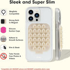 Sonix | Magnetic Silicone Suction Cup Phone Mount for iPhone | Compatible with MagSafe | Off White, Beige | Linen