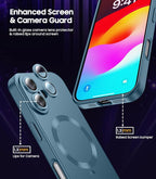 Magnetic for iPhone 16 Plus Case [Compatible with MagSafe][Built-in Camera Lens Protector] Slim Soft Silicone Bumper Shockproof Metallic Luster Phone Case (Green)