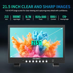 FEELWORLD FVM215 21.5 Inch 1000nit High Bright Production Broadcast Studio Monitor with Waveform LUT 8 Bit Color Depth 4K60Hz HDMI 3G-SDI in and Out