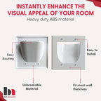 1 Pack Wall Plate with Bracket - In Wall Cable Management Kit - Recessed Wall Plate Cable Pass Through Pair with Dual Gang Low Voltage Mounting Bracket - TV Cord Hider for Wall Mounted TV