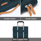 MOSISO 360 Protective Laptop Case 13.3 inch, 13-13.3 inch Laptop Sleeve Compatible with MacBook Air/Pro 13 / Pro 14,HP Dell Acer ASUS,Side Open Carrying Case with 4 Zipper Pockets&Handle, Teal Green