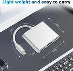 USB C to HDMI Adapter, Type C to 4K HDMI Multiport with 3 in 1 USBC Output, USB3.0 and USB C Charging, Digital AV Adapter for TV and Projector
