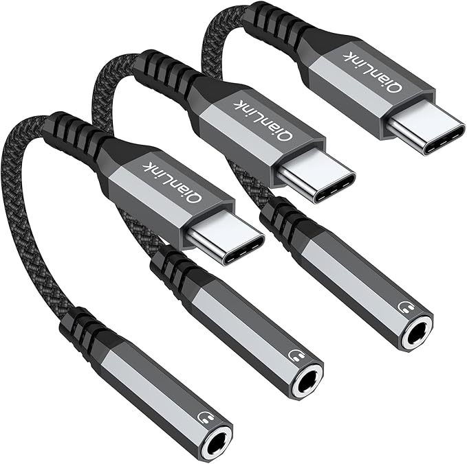 USB Type C to 3.5mm Female Headphone Jack Adapter, (3-Pack) USB C to Aux Audio Dongle Cable Cord for iPhone 15 16 17 Pro Max, Samsung Galaxy S25 S24 S23 S22 S21 S20 Ultra, Note 20, Pixel 8 9,iPad Pro