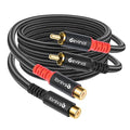 Devinal RCA Extension Cable - RCA Male to Female Nylon-Braided Durable, Flexible, and Enhanced Audio/Video Connectivity for Home Theater, Gaming, and Audio Systems 3 Feet 2-Pack