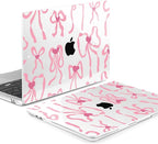 MEEgoodo Case for MacBook Air M4/M3/M2 13.6 inch 2025 2024 2022, Fit Model A3240 A3113 A2681, Compatible with MacBook Air 13 inch, Laptop Hard Shell Case with Keyboard Cover, Coquette Ribbon Bow