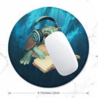 ITNRSIIET Round Mouse Pad with Stitched Edge Premium-Textured Waterproof Non-Slip Rubber Base Desktop Protection Mat Diameter 8.7 inches, Pretty Turtles