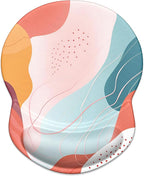 ITNRSIIET Ergonomic Mouse Pad with Gel Wrist Support Small Wrist Rest Smooth Surface Non-Slip PU Base Comfortable Office Supplies Pain Relief, 8.7 x 7.2 inches, Art Style Pattern