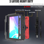 rantice Compatible with Samsung Galaxy TAB Active PRO 10.1 inch/Tab Active4 PRO Case, Heavy Duty Rugged Shockproof Drop Protection Case, Hand Strap&Shoulder Strap for SM-T540/T547/T630/T638 (Red)
