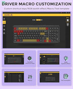 DAREU EK98pro Wireless Mechanical Keyboard, Gasket Hot Swappable Custom Structure, Creamy Pre-lubed Linear Switches, PBT Keycaps, BT5.0/2.4GHz/USB-C, RGB Backlit Gaming Keyboard for Win/Mac