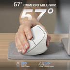 PHILIPS Ergonomic Mouse - Vertical Mouse with 800/1200/1600 Adjustable DPI, 6 Silent Buttons, Auto Power Saving,Light Weight,2.4GHz Wireless Mouse for Laptop,Desktop, PC- White