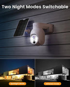 Camcamp Wireless Security Camera System, Solar Powered PTZ 4MP 6 Cam-kit Camera Security System, 500GB HDD NVR,Easy Installation, Color Night Vision, 2 Way Audio, 2.4G & 5G WiFi for Home Outdoor