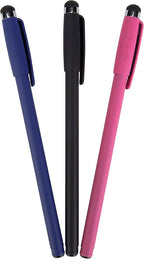 Targus - Slim Stylus Pens for Tablets, Smartphones - Compatible with Apple iPad, Samsung Galaxy & All Touchscreen Devices - Durable Rubber Tips - 3 Pack, Black, Blue, Red - AMM0601TBUS