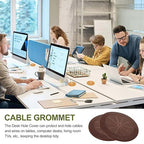 PATIKIL Desk Grommet 2-1/16", 8 Pcs Round Cable Grommet Cord Hole Cover with Adhesive Tape Flexible Table Wire Organizer for Office Home Table Countertop, Deep Brown