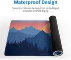 Japanese Mountain Landscape Gaming Mouse Pad Extended Large Mousepad with Nonslip Rubber Base Stitched Edges Laptop Computer Keyboard Desk Mat for Office Home and Game 31.5 X 11.8 Inch
