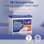 12V100Ah Group24 Mini LiFePO4 Battery, Grade A Battery Cells, Drop-in Replacement for Lead Acid Battery, 100A BMS, Up to 15000 Cycles, Lithium Battery for RV & Motor Home, Marine, 1 Pack