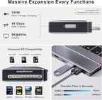 USB C Hub, USB C Adapter, 7 in 2 USB-C Hub for MacBook with Thunderbolt 4, 4K HDMI, Type C, 2 USB A, SD/TF Card Reader, Compatible with MacBook Pro 2016-2024, MacBook Air 2018-2025 (Silver)