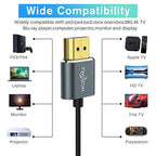 Twozoh Slim 4K HDMI Cable 1.6FT 3 Pack, Ultra Thin & Flexible Skinny HDMI to HDMI 2.0 Cord Support 4K/60HZ 18gbps Laptop, Monitor, PS5, PS4, Xbox One, Fire TV