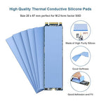 A ADWITS [ 12-Pack ] Thermal Conductive Silicone Pads, Soft Safe Simple to Apply for SSD CPU GPU LED IC Chipset Cooling -Blue