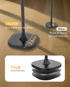 TELESIN° Magnetic Phone Tablet Floor Stand, Aluminum Alloy Phone Holder Stand for Video Recording, Overhead Bed/Sofa Phone Mount Height Adjustable Ultra Stable Base for Magsafe/iPhone/Android/iPad