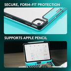 KITONE Transparent Case with Wireless Keyboard only for 2024 iPad Pro 11-in.(M4), 7 Colors Backlight, Trackpad, 360°Rotating Stand for iPad Pro 11(5th Gen), Tech Style