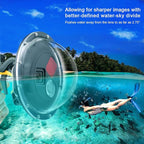 Dome Port Lens for GoPro Hero 5 6 7 Black Hero (2018), Dome Port with Waterproof Housing Case, Trigger, Floating Hand Grip, Built-in Switchable Red Filter and 10x Macro Filter