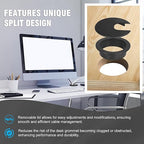 2" Black Desk Grommet with Bi-Metal Hole Saw, JTemgle Plastic Cable Hole Cover Computer Table Cord Wire Organizer Caps, Desktop Cord Management for Home Office TV Stands Tabletops, 13 Pieces