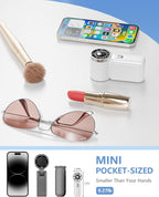 Portable Handheld Mini Fan, 6 Gear Wind, Hand Small Travel Personal Held Fans, Rechargeable Turbo Fan, Gifts for Women Men, for Camping Vacation Outdoor (white)