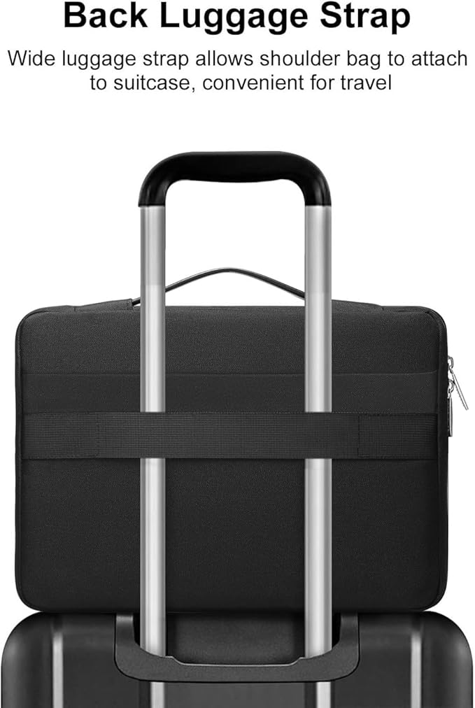 MOSISO 360 Protective Laptop Case 15 inch, Laptop Sleeve Compatible with MacBook Air 15 M4 A3241 M3 A3114 M2 A2941 2025-2023, Dell XPS 15, Side Open Bag with 2 Raised&1 Flapover Pockets, Black