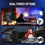 Mettlelite SPL210C RGB LED Video Light with APP Control, 360 Full Color RGB Panel, 2800K-8000K, CRI/TLCI 97+, 10 Scenes, Professional Photography Studio Lighting for YouTube/Stream/Photo/Video