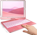 typecase Touch Case with Keyboard for iPad 9th Generation (10.2", 2021), Multi-Touch Trackpad, 10 Color Backlight, 360, Thin & Light - iPad 8th Gen (2020), 7th Gen (2019), Air 3, Pro 10.5 (Rose Gold)
