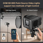 GVM Great Video Maker GVM 80W Bi-Color COB Video Light Kit, 2700K~7500K Continuous Lighting for Photography with Bowens Mount Softbox&Stand, 8 Effects Support AC Adapter & NP Battery