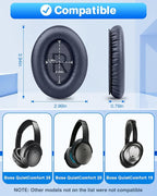 Link Dream Ear Pads for Bose Quiet Comfort 35 Soft Protein Leather Replacement Earpads Ear Cushions Ear Pad for Bose QC 35/25 / 15 QC2 / Ae2 / Ae2i / Ae2W / Sound Link/Sound True (Blue)
