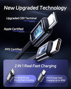 DreamBee Retractable Car Charger,66W 4 in 1 Super Fast Charge Car Phone Charger,Gifts for Men Women Car Truck Accessories for iPhone 15/14/13/12 Pro Max XR,iPad,Samsung,Pixel-Blue