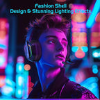 FC200 Wireless Gaming Headset for PS5, PS4-2.4GHz USB Foldable Headphones with Mic - 3D Stereo Bluetooth Headset with 50Hrs Battery Life, for Switch, PC, Mac, Mobile