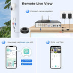 Hiseeu 3K Outdoor Wired Security Camera System with 8CH 5MP DVR,8 x 5MP IP67 PTZ CCTV Cameras,360°Coverage,Smart Dual Light & Audio,Person/Vehicle Detection,3TB HDD,100ft Night Vision,24/7 Recording