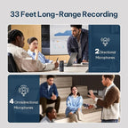 iflytek Offline Voice Recorder with AI Transcription,Recording Device with Playback Secure Digital 5-Language Voice-to-Text, Noise Reduction, AI Voice Recorder for Meetings, Interviews, Learning