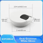 Desk Grommet 2" (50 mm), Desk Cord Hole Cover, Cable Grommet ABS Plastic, Desk Hole Grommet for Office and Home Table Cable, Detachable Cable Cord Organizer (White 4 Pcs)