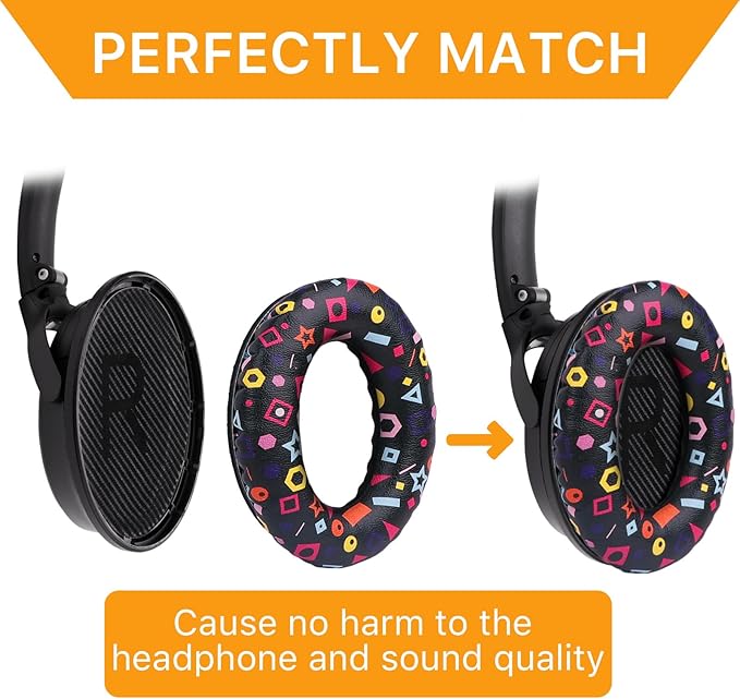 Replacement Ear Pads for Bose QuietComfort 35 (QC35) & Quiet Comfort 35 II (QC 35 ii) Headphones, EarPads Cushions with Noise Isolation Memory Foam, Softer Protein Leather, Added Thickness