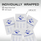 Screen Wipes for Electronics, 120 Count 6"x6" Pre-Moistened Screen Cleaner for Screens, Computer,Laptop,Tablet,Phone,Monitor,Car Screen Cleaner, Lens Wipes Individually Wrapped