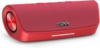 Cleer Scene Wireless Bluetooth Speaker, Stereo Wireless Pairing, Waterproof IPX7, 12Hrs Play time, Deep Bass, Built-in Mic, Powerful Portable Speakers, for Outdoor & Party, Home,Red