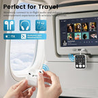 1Mii Bluetooth 5.3 Transmitter Receiver 2-in-1, aptX Adaptive & Low Latency Wireless Audio Adapter for Airplane, Dual Link 2 Devices, 25H Playtime, 3.5mm AUX for TV/Car/Home Stereo/Gym -White