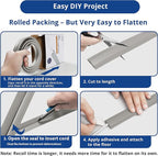 Cord Cover Floor 6ft Grey, PVC Floor Cable Cover, Cord Hider Floor Cord Protector Prevent Cable Trips & Protect Wires, Floor Cable Management Hide Cords on Floor, Cord Cavity - W0.47 x H0.28