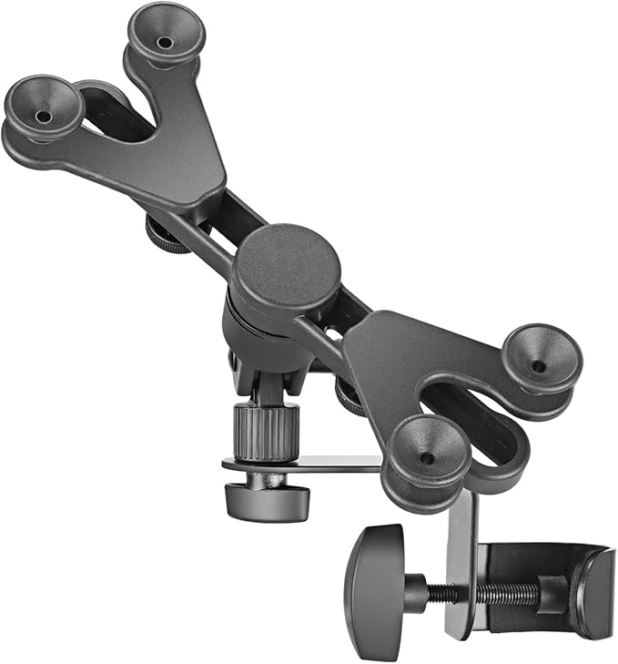 Amazon Basics Adjustable Tablet/iPad Mic Stand Holder for Music Performance, Black