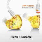 Vibes 202M Wired Earbuds - HiFi in Ear Monitor Headphones - Noise-Isolating Ear Buds w/ Mic - Clear Sound, Deep Bass & Comfort-Fit Gaming Earphones - MMCX to 3.5mm & Silver Plated Cord, Carrying Case