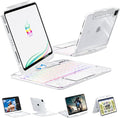 KARTICE Transparent 360 Keyboard Case with Wireless Keyboard for iPad Pro 13 2024 13 inch, Multi-Touch Trackpad, 7 Color Backlight, 360° Rotating Stand with Pencil Holder for iPad Pro 13